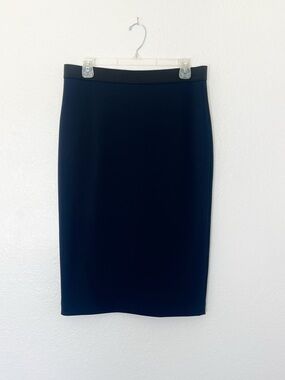 Classic Navy Blue Pencil Skirt Alfani High Waist Knee Length Sleek Slim Workwear